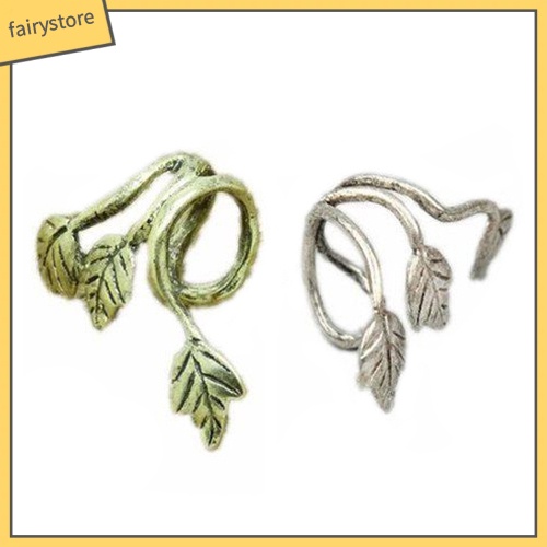 1 Bông Tai Đeo Vành Tai Hình Chiếc Lá Bằng Hợp Kim Phong Cách Vintage