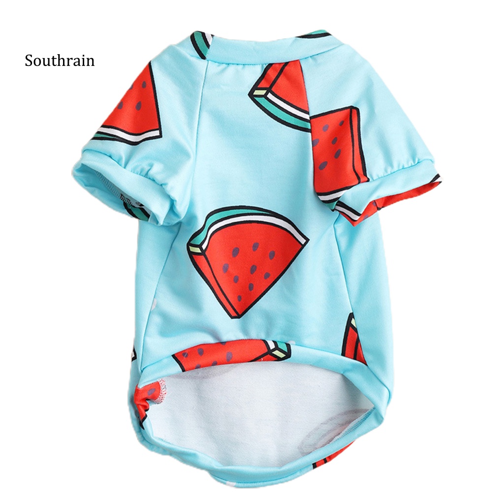 Áo Thun Bằng Polyester Chống Nhăn Thoáng Khí In Họa Tiết Trái Cây Cho Thú Cưng