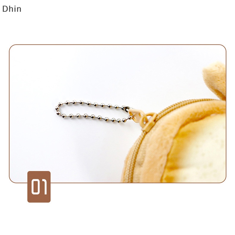 Túi Đựng Tiền Xu / Chìa Khóa Mini Hình Bánh Mì Nướng Hoạt Hình Bằng Lông Nhung Dễ Thương Xinh Xắn