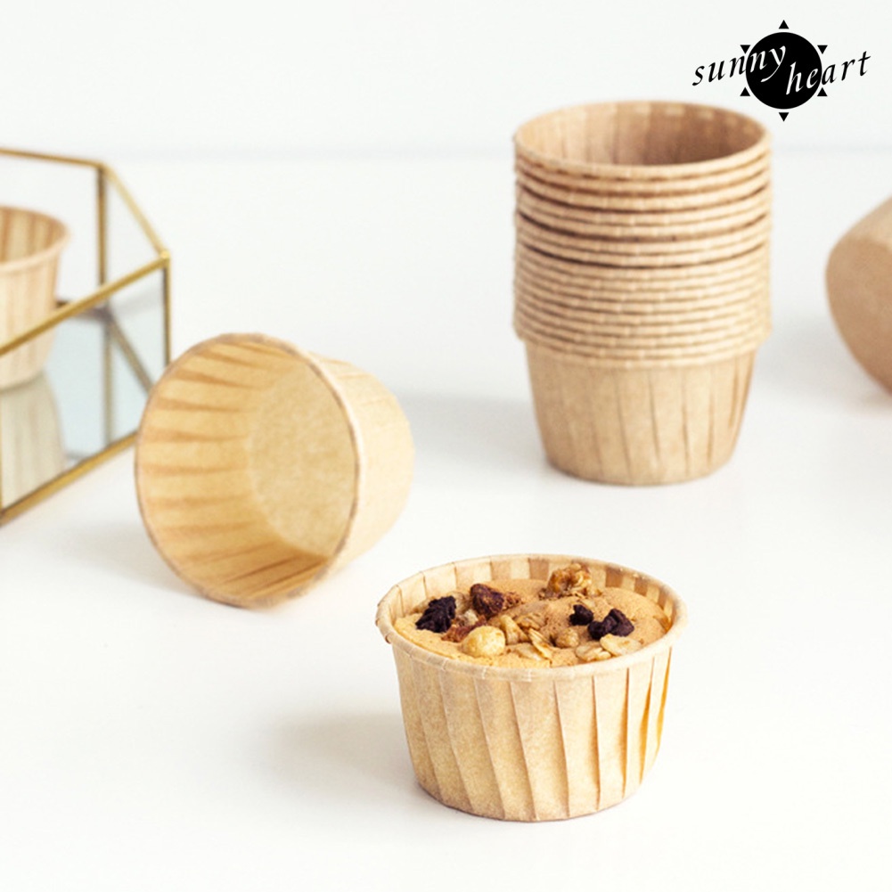 Set 50 Cốc Giấy Đựng Bánh Cupcake / Muffin Tiện Dụng Giá Đỡ