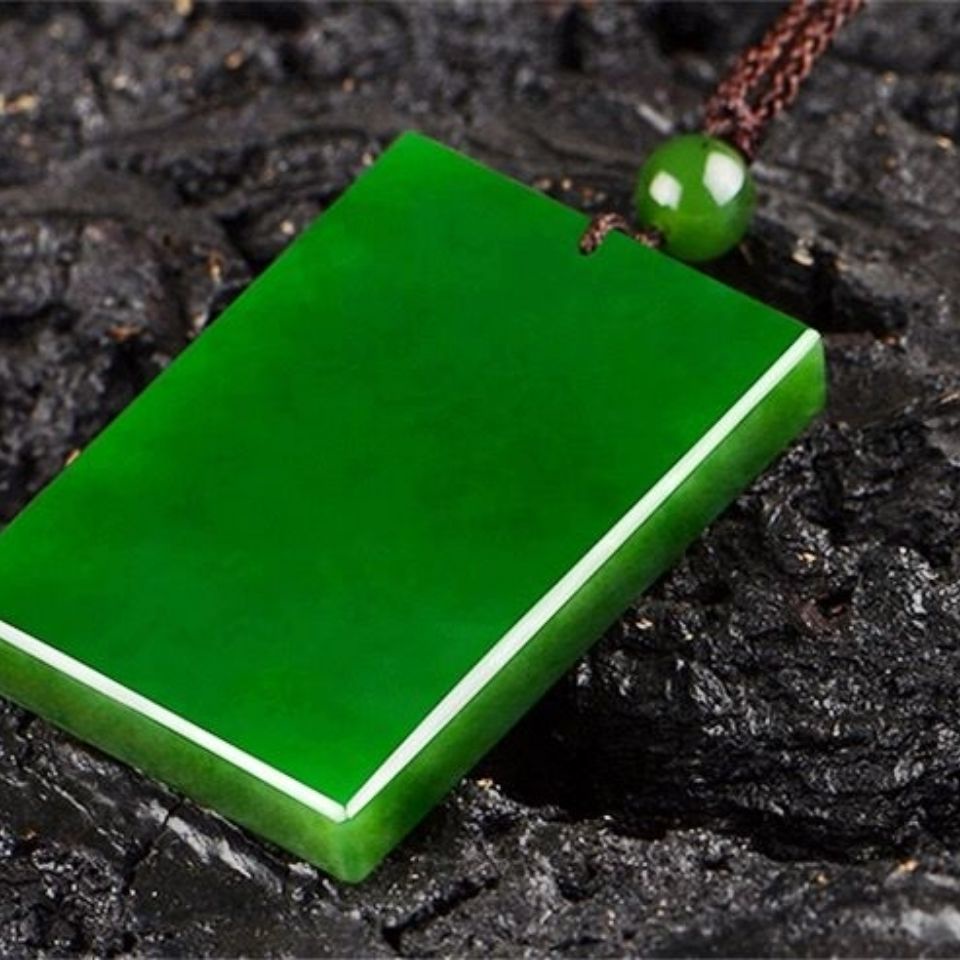 Mặt Dây Chuyền Ngọc Bích Hetian Thiên Nhiên An Toàn Không Có Thẻ An Toàn Cho Nam Và Nữ