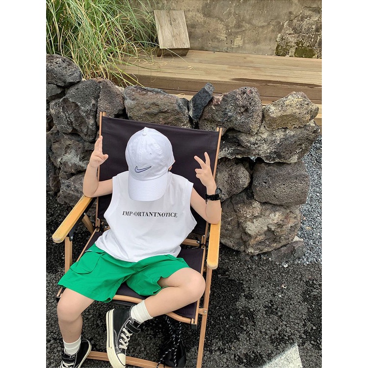 Áo Thun 100% Cotton Mỏng Sát Nách Cổ Tròn Thời Trang Mùa Hè Cho Bé Trai