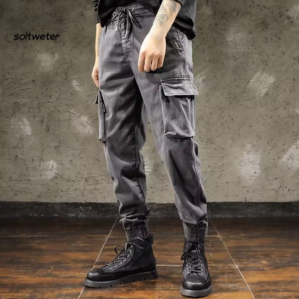 Quần Dài Lưng Thun Phối Nhiều Túi Màu Sắc Thời Trang Đường Phố Cho Nam