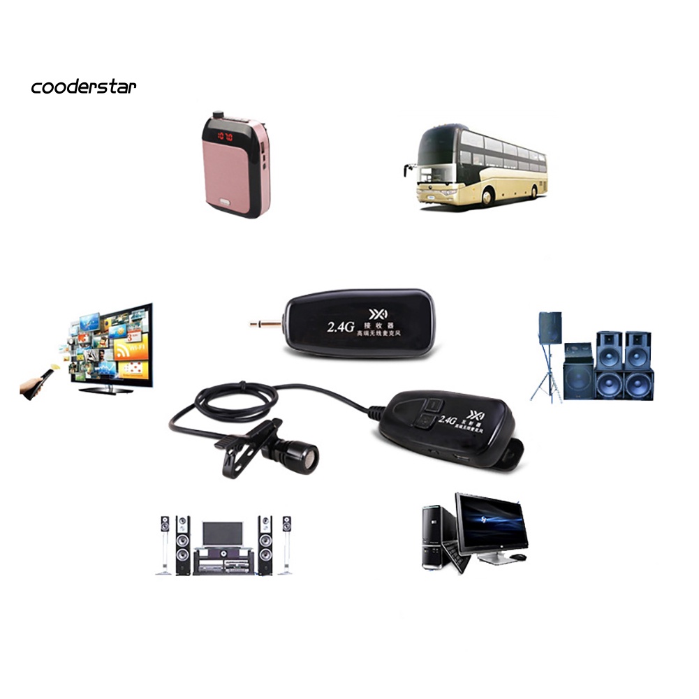 Tai Nghe Không Dây 2.4G Kèm Mic Kẹp Cổ Áo Kim Loại