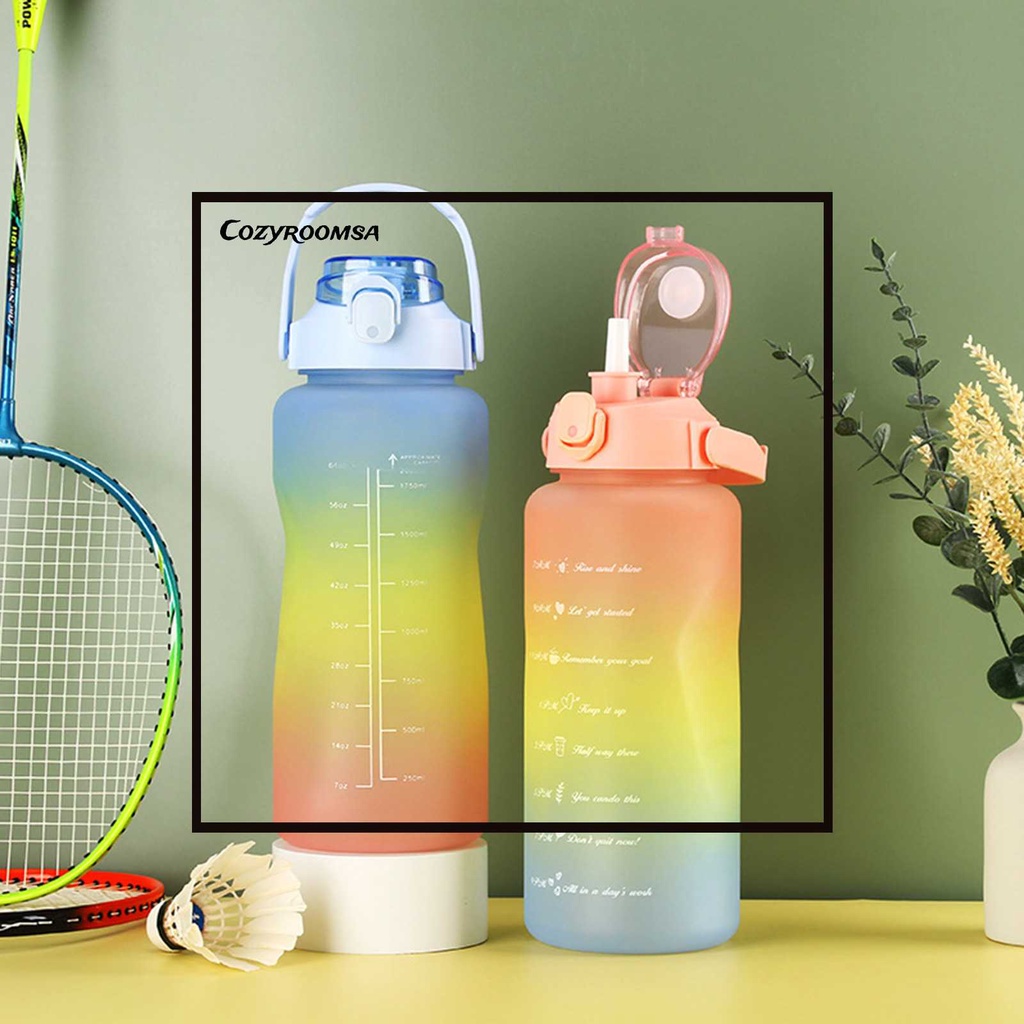 Bộ 3 Bình Nước Thể Thao Màu Gradient Có Thang Đo Thời Gian