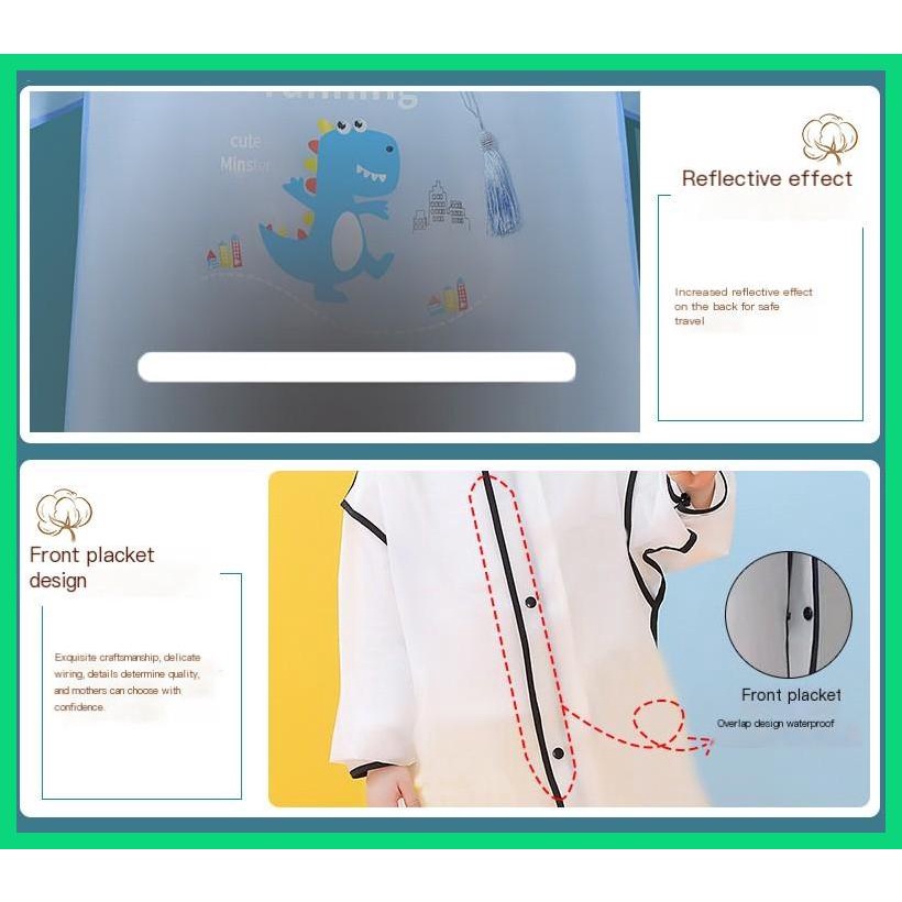 Áo Mưa Chống Thấm Nước In Họa Tiết Hoạt Hình Dễ Thương Tiện Dụng Cho Bé Mẫu Giáo