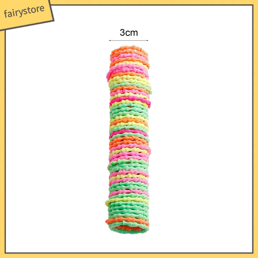 Set 50 Dây Thun Buộc Tóc 3cm Co Giãn Thời Trang Cho Nữ