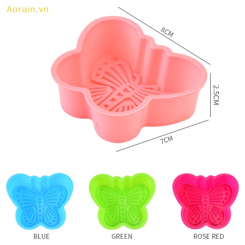 Bộ 4 Khuôn Silicone Làm Bánh Cupcake Hình Bướm Xinh Xắn
