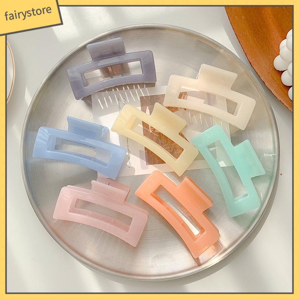 Kẹp Tóc Hình Vuông Màu Trơn Thanh Lịch Dành Cho Nữ