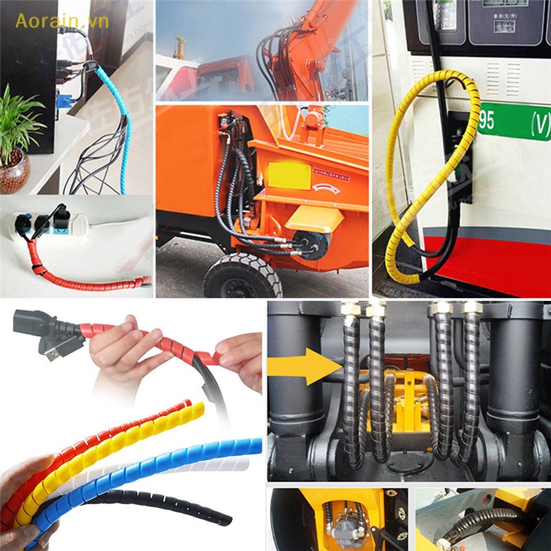 Cuộn Dây Quấn Dây Cáp Hình Xoắn Ốc Nhiều Màu Sắc 1m 10mm / 14mm