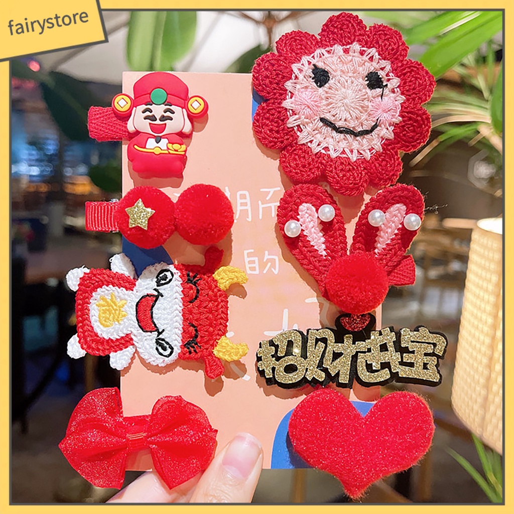 Kẹp Tóc Tua Rua Phong Cách Trung Hoa Cổ Điển Mừng Năm Mới Cho Bé