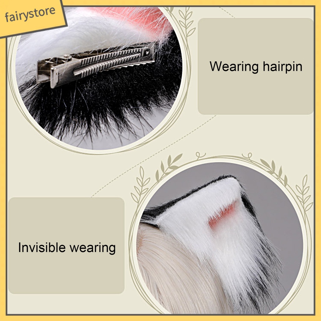 1 Cặp Kẹp Tóc Tai Mèo Bông Phong Cách Nhật Bản Dễ Thương