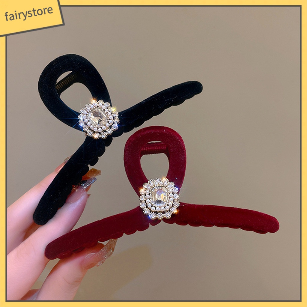 Kẹp Tóc Càng Cua Rỗng Đính Đá Phong Cách Retro Thanh Lịch