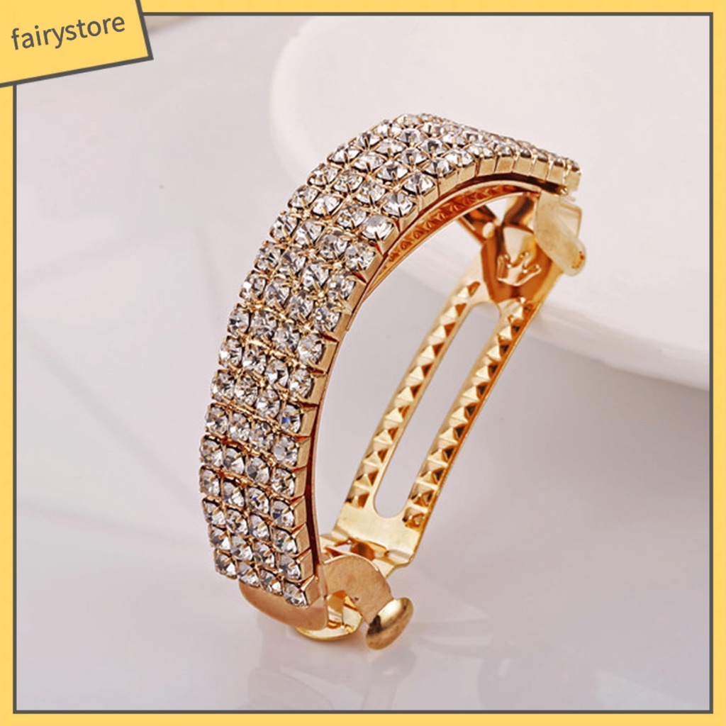 [FRO] Kẹp Tóc Vòm Đính Đá Pha Lê Tinh Tế Thủ Công Mịn Màng Mạnh Dùng Hàng Ngày