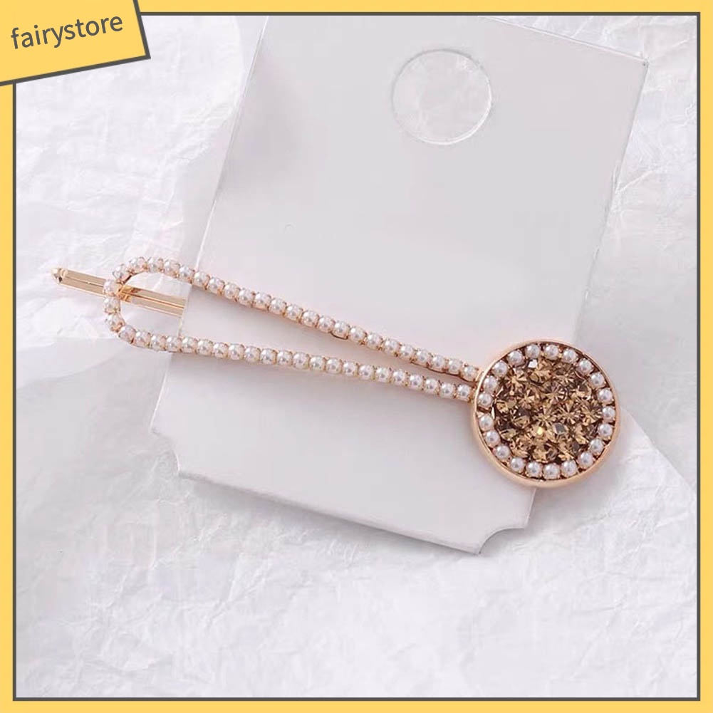 Kẹp Tóc Đính Đá Ngọc Trai Giả Xinh Xắn Cho Nữ