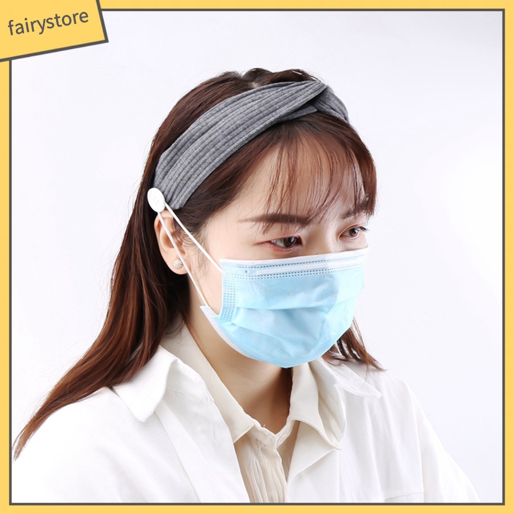 Set 6 Băng Đô Cài Tóc Co Giãn Bảo Vệ Tai Dùng Tập Yoga / Y Tá