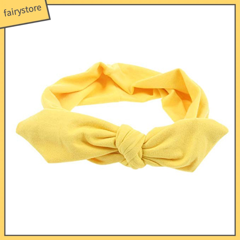 Băng Đô Tai Thỏ Bằng Cotton Co Giãn Dễ Thương Dành Cho Nữ