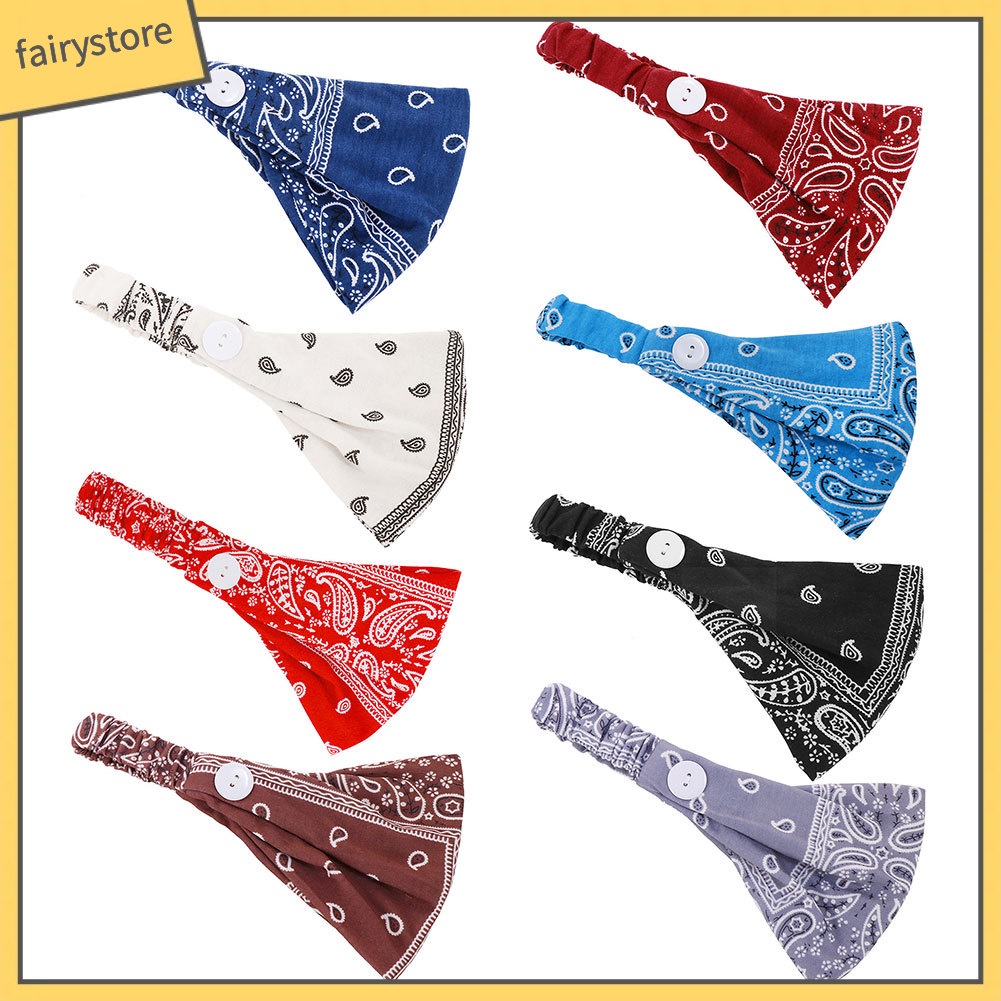 Băng Đô Cài Tóc Co Giãn Mềm Mại Đính Nút Hình Hoa Dành Cho Nữ Tập Yoga Thể Thao