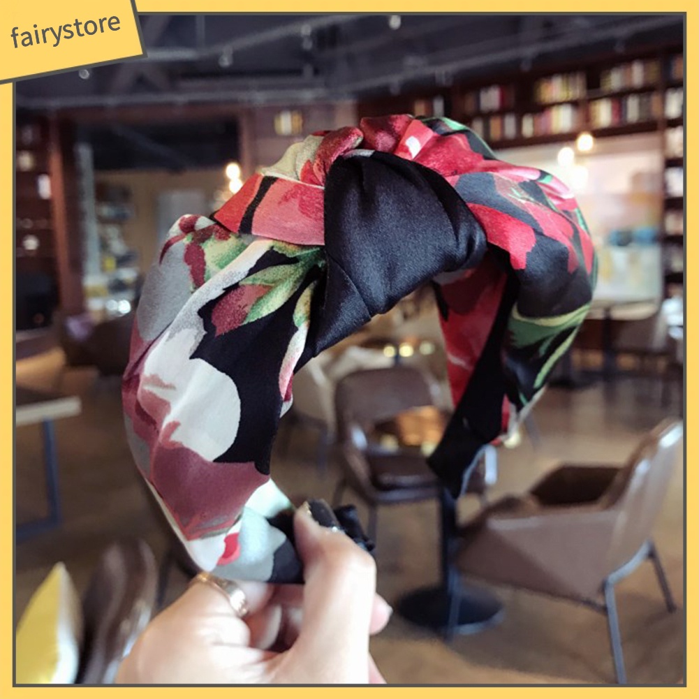 Băng Đô Thắt Nút Họa Tiết Hoa Thời Trang Cho Nữ