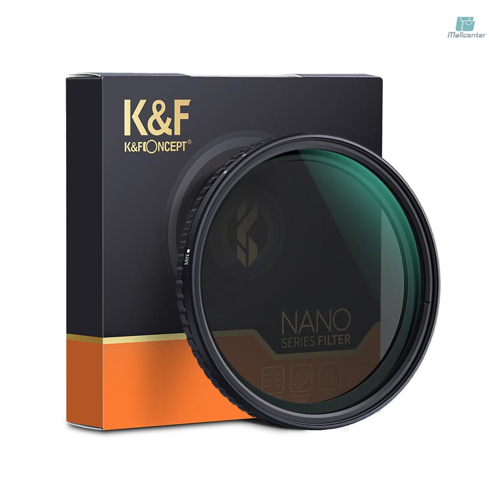K&amp;F CONCEPT 67mm Ultra-thin Adjustable Variable Neutral Density ND Filter Fader ND8-ND128 for Camera Lens for DSLR Cameras