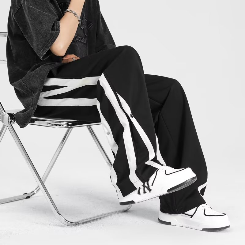 Quần Thể Thao Lưng Cao Dáng Rộng Họa Tiết Kẻ Sọc Thời Trang Mùa Hè Trẻ Trung Cho Nam