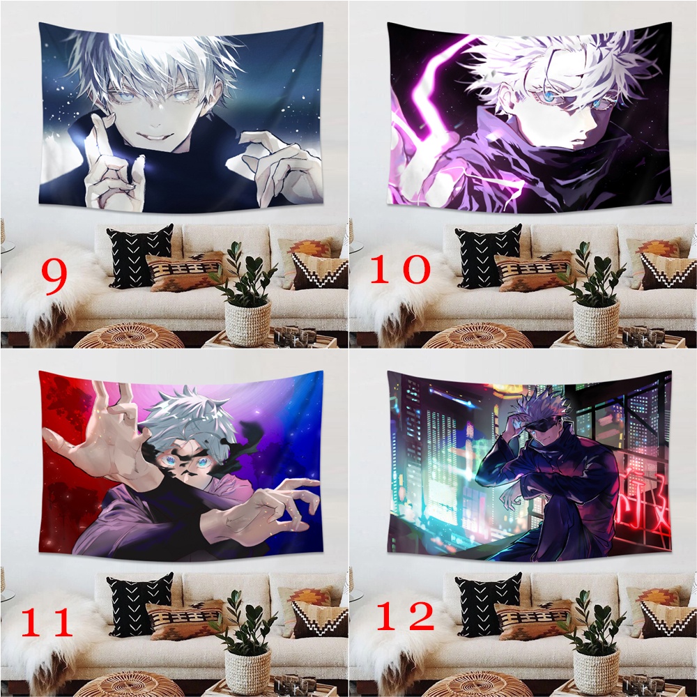 Thảm Polyester Treo Tường Trang Trí Phòng Ngủ In Hình Anime Jujutsu Kaisen