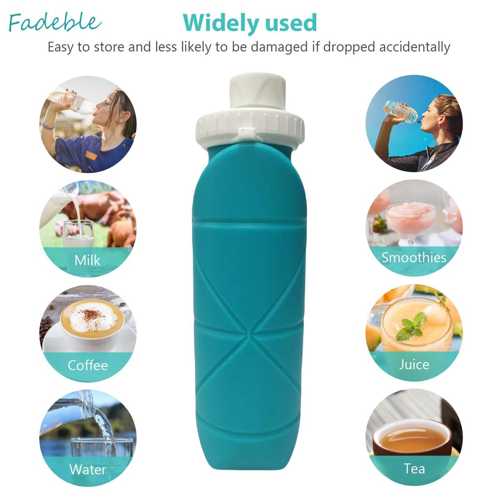 Bình Nước Thể Thao Bằng Silicone Có Thể Gấp Gọn Tiện Dụng