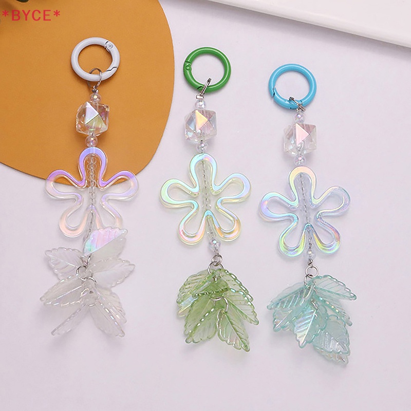 Móc Chìa Khóa Xe Hơi Bằng Acrylic Họa Tiết Hoa Năm Cánh Sáng Tạo Màu Sắc Thời Trang Mới