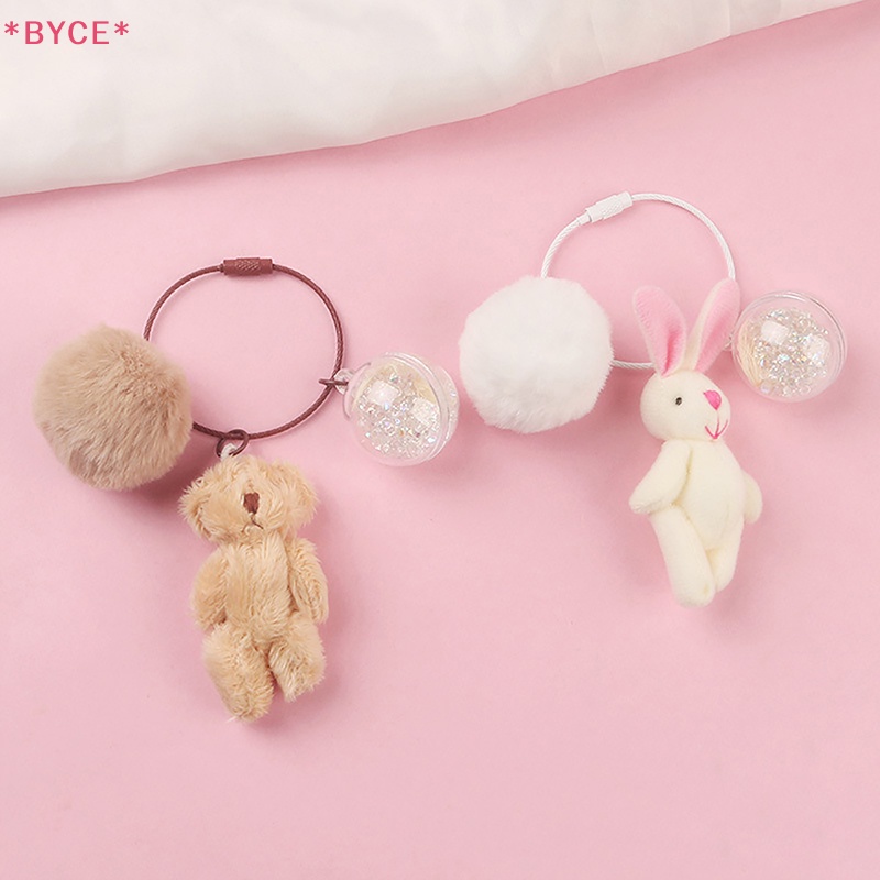 Móc Khóa Hình Gấu / Thỏ Nhồi Bông Đáng Yêu Dành Cho Bé Gái Mới