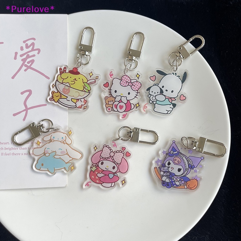Móc Chìa Khóa Bằng Acrylic Hình Nhân Vật Hoạt Hình Sanrioed Kitty Melody Kuromi Cinnamoroll Dễ Thương Mới