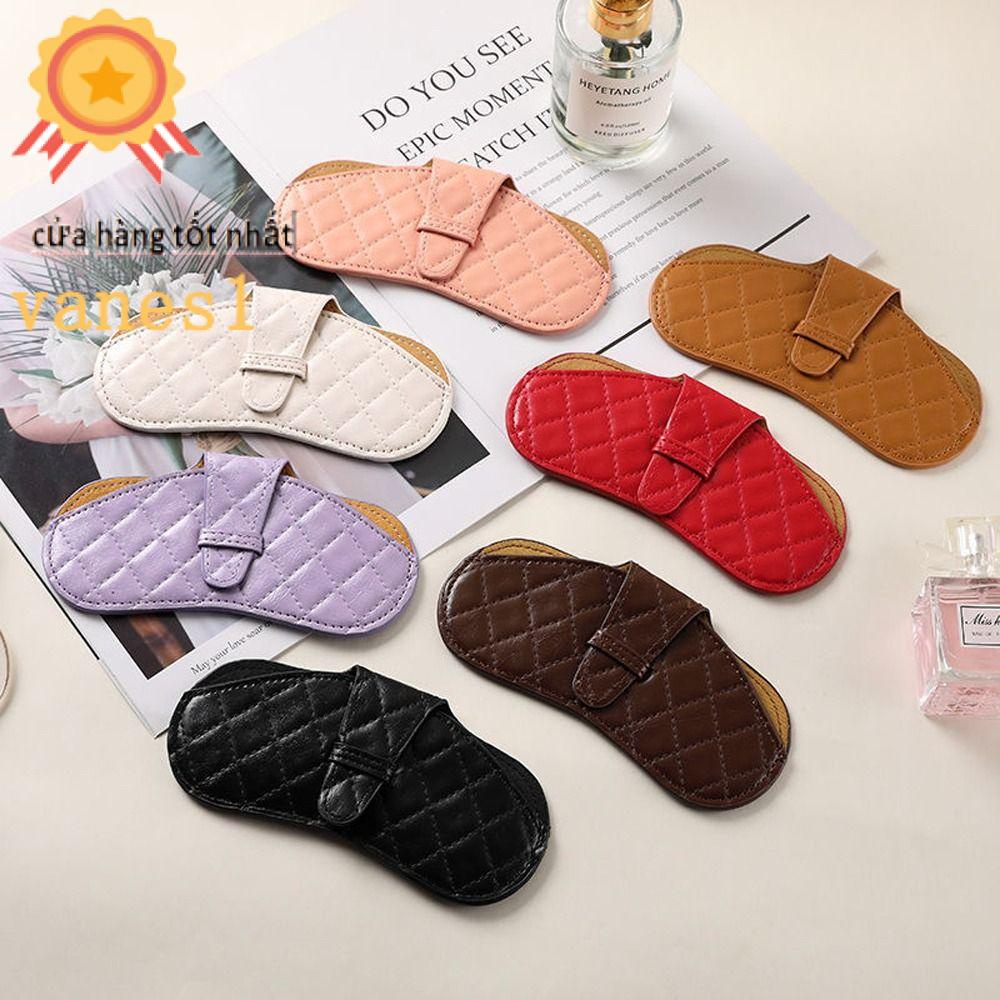 Túi Đựng Bảo Vệ Mắt Kính Chống Thấm Nước Bằng Da PU Họa Tiết Kẻ Sọc Caro Thời Trang Cho Nam Và Nữ VANES1 Giá Đỡ