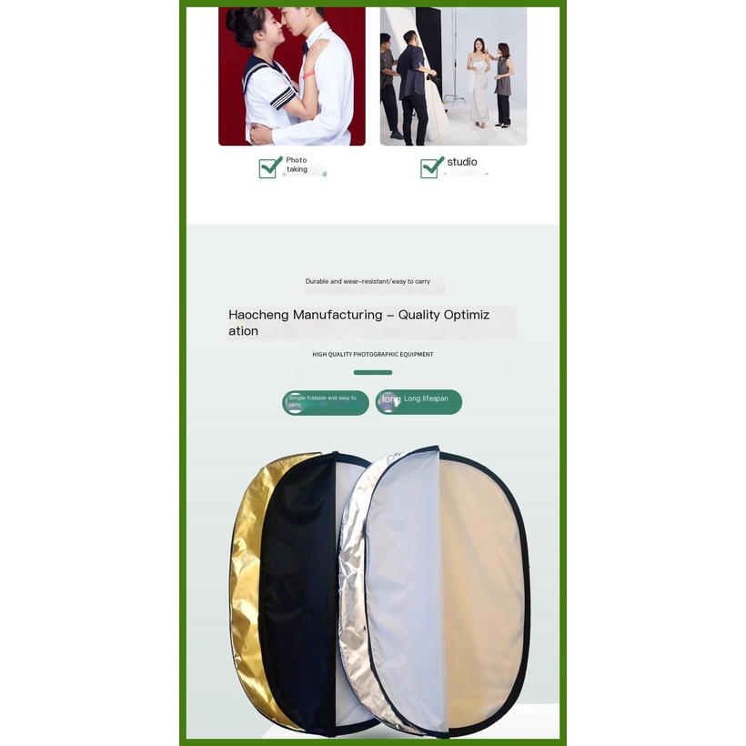 Tấm Bảng Phản Quang 60 * 90 Có Thể Gập Lại Siêu Bền Để Chụp Ảnh Ngoài Trời