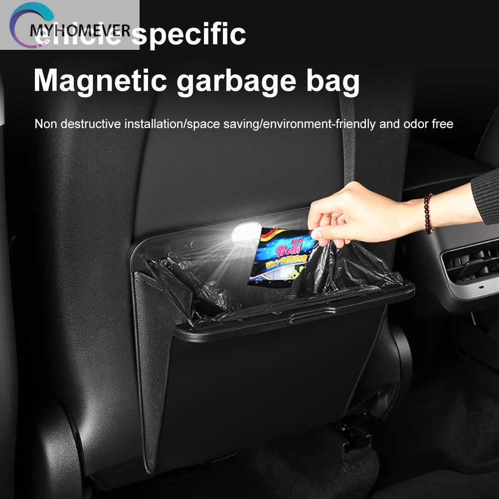 Túi Đựng Rác Có Nam Châm Hút Gắn Đèn LED Cho Xe Hơi Tesla Model 3 / Y