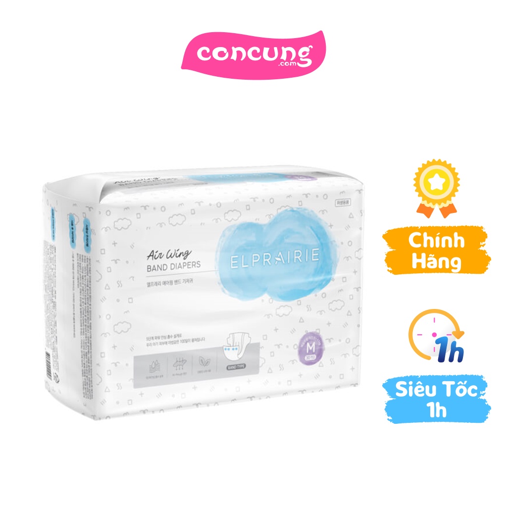 Bỉm tã dán Elprairie AW M, 6-11kg, 30 miếng