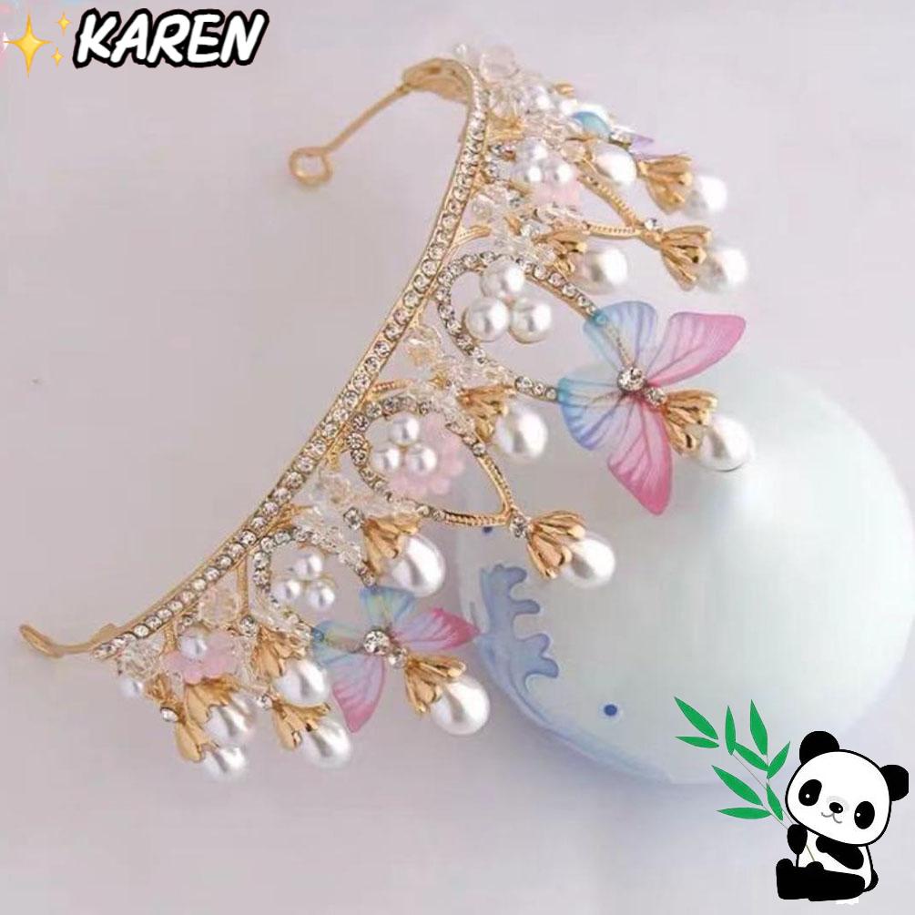 KAREN Mô Hình Vương Miện Công Chúa Đính Đá Thủ Công Xinh Xắn