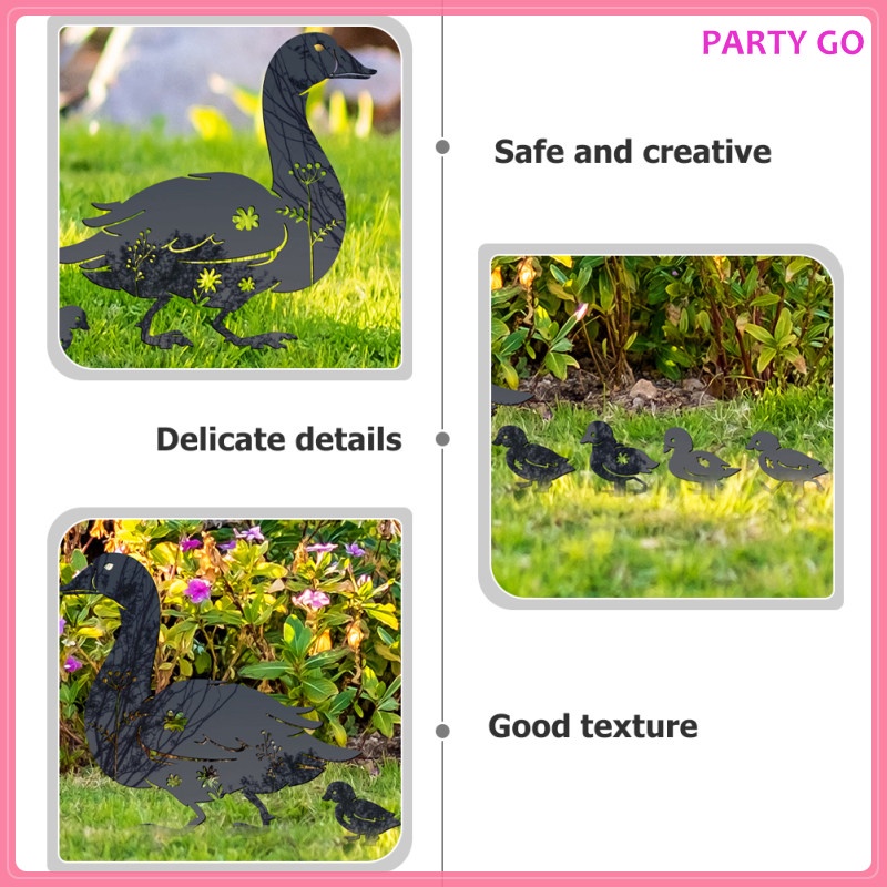 Phụ Kiện Trang Trí Vườn Hình Vịt Bằng Acrylic Màu Đen