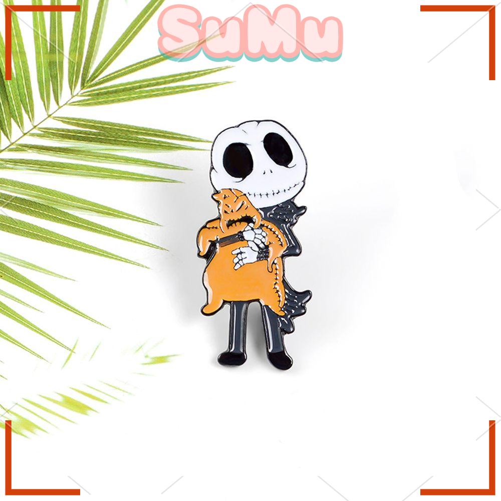 Ghim Cài Áo Bằng Hợp Kim Hình Đầu Lâu Và Bí Ngô