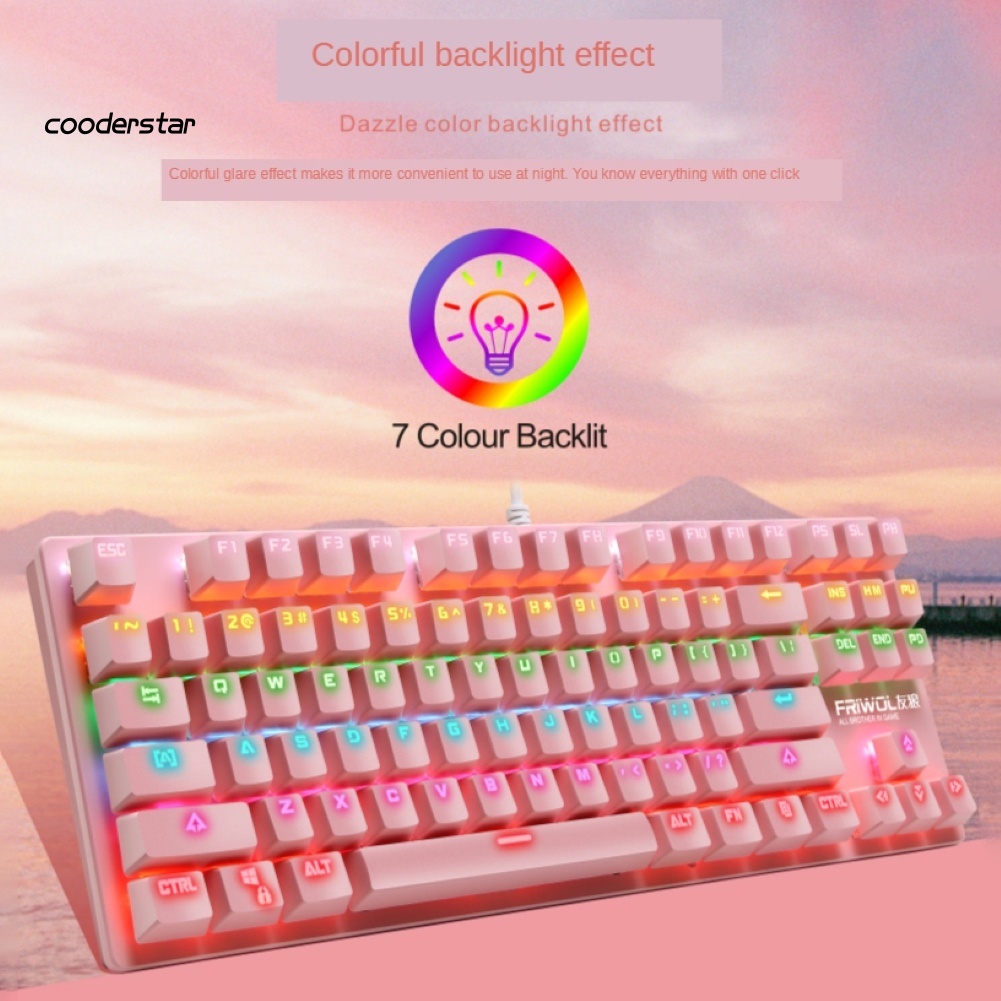 Bàn PhíM Cơ Gaming COOD G50, Trục Xanh RGB NhiềU MàU Cho MáY TíNh