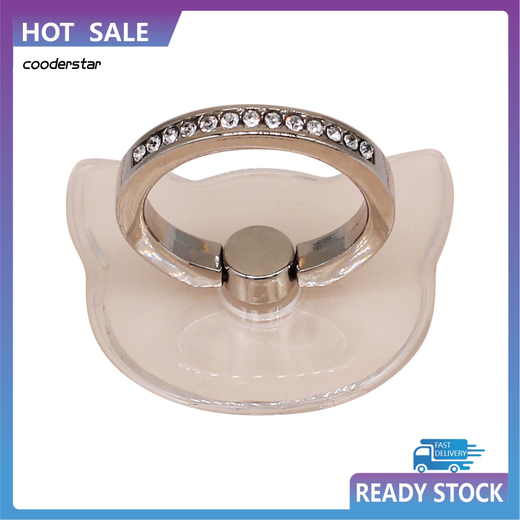 Nhẫn Đỡ Điện Thoại Trong Suốt Đính Đá Không Để Lại Dấu Vết