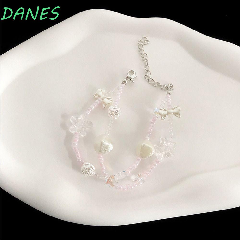 Vòng Đeo Tay Hai Lớp Co Giãn Đính Hạt Hình Thỏ Dễ Thương Dành Cho Nữ