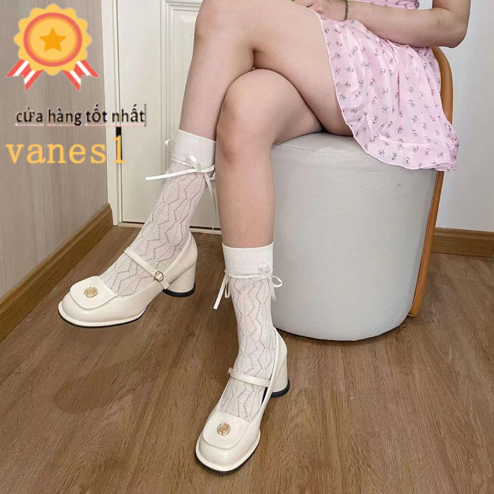 Vớ Dài Không Đường May Đính Nơ Thời Trang Mùa Hè Cho Nữ VANES1