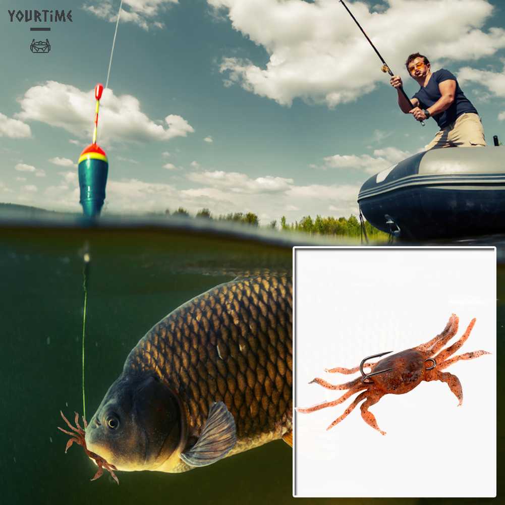 Mồi Câu Cá Giả Hình Cua 3D Mềm 10cm 30g