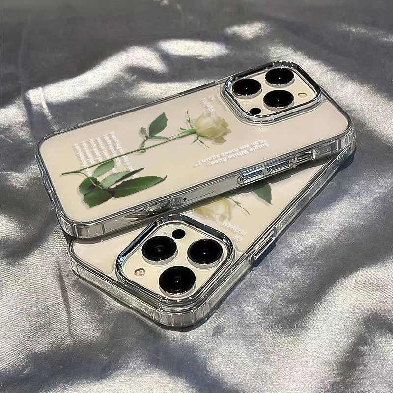 ✅Ốp Điện Thoại Mềm Chống Sốc Họa Tiết Hoa Hồng 13In Cho iPhone12 7plus max14pro 8 11 / C84R