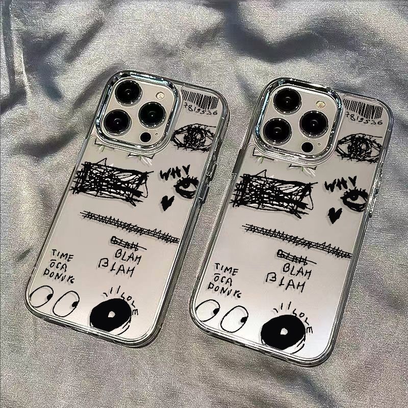 ✅Ốp Điện Thoại Mềm Chống Sốc In Họa Tiết Graffiti Đơn Giản Cho Iphone 128 117 Plus 13 14 Pro max