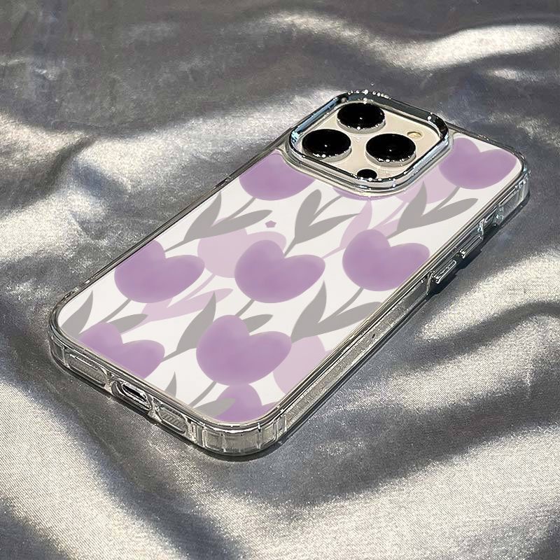 ✅Ốp Điện Thoại Mềm Trong Suốt Chống Sốc Họa Tiết Hoa Tulip Cho Iphone 1214Promax / 7 11plus 13In 8