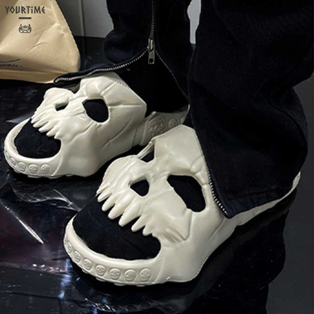 Giày Trượt Đi Biển Chống Trượt In Hình Đầu Lâu Thời Trang Mùa Hè Cho Nam Và Nữ