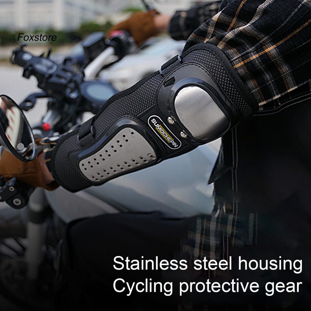 1 Bộ Miếng Đệm Bảo Vệ Đầu Gối / Khuỷu Tay / Đầu Gối Chống Mòn Có Thể Điều Chỉnh Cho Người Đi Xe Máy