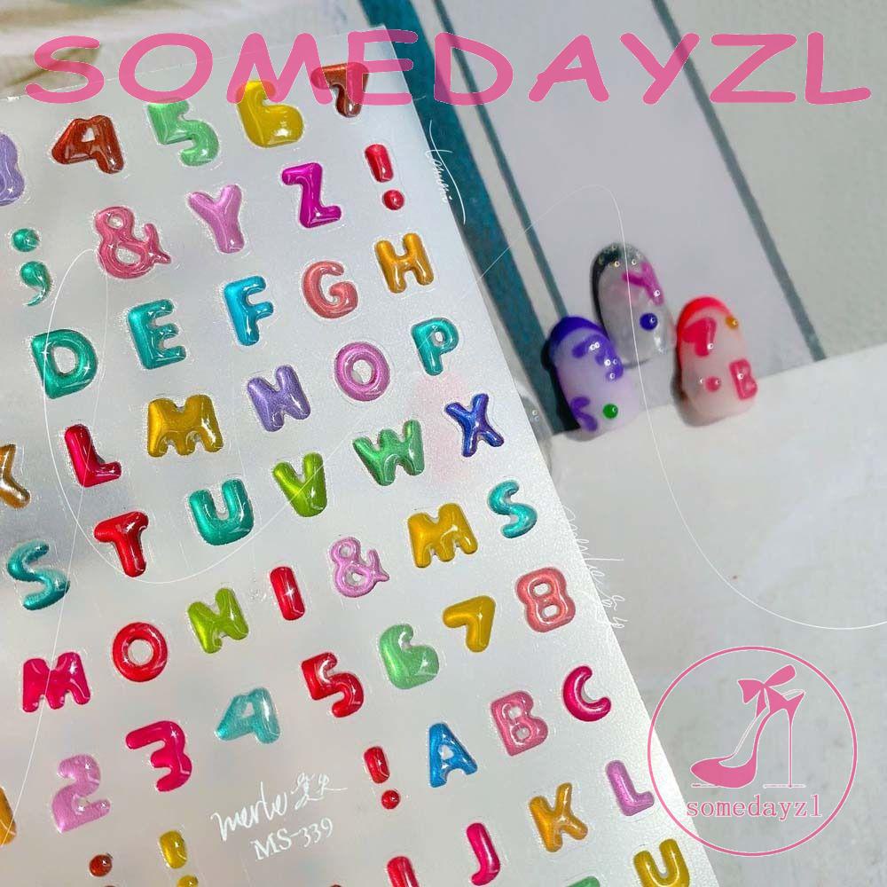 Miếng Dán Trang Trí Móng Tay Hình Tròn / Ngôi Sao / Chữ Tiếng Anh Thời Trang Cho Nữ