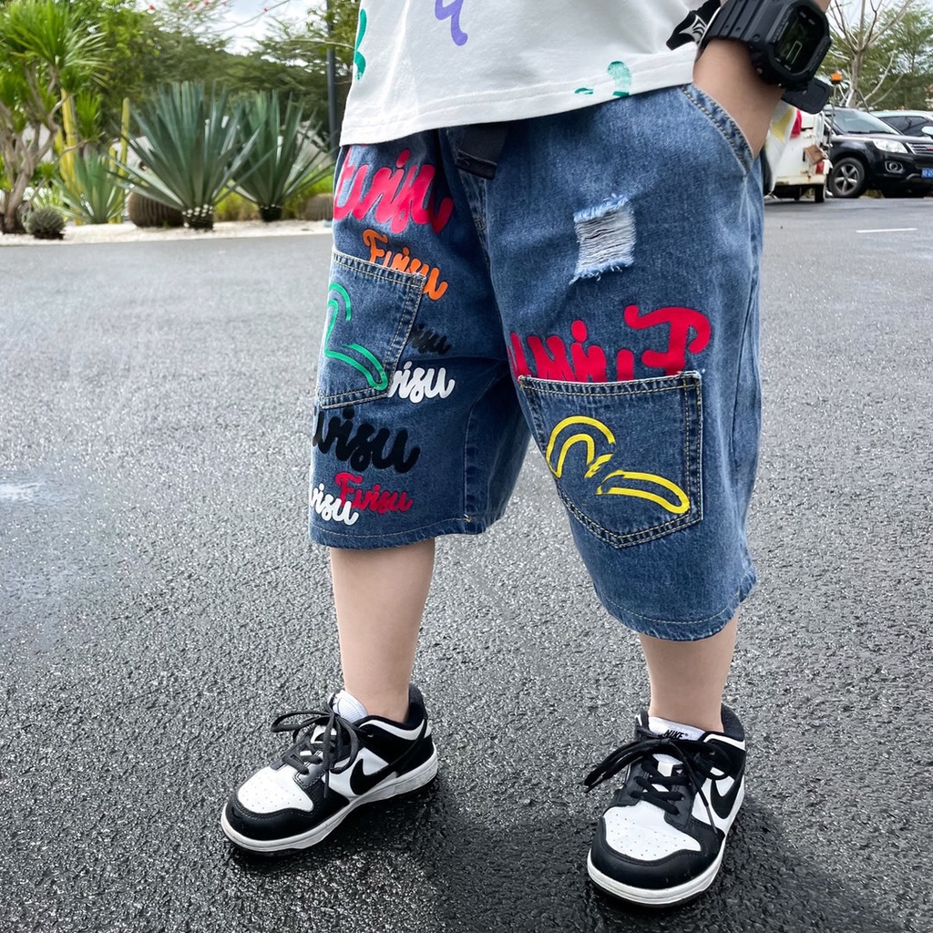 Quần Jeans Lửng Thời Trang Dành Cho Bé Trai
