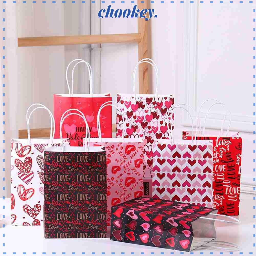 CHOOKEY Bộ 12 Túi Đựng Kẹo / Quà Valentines Xinh Xắn